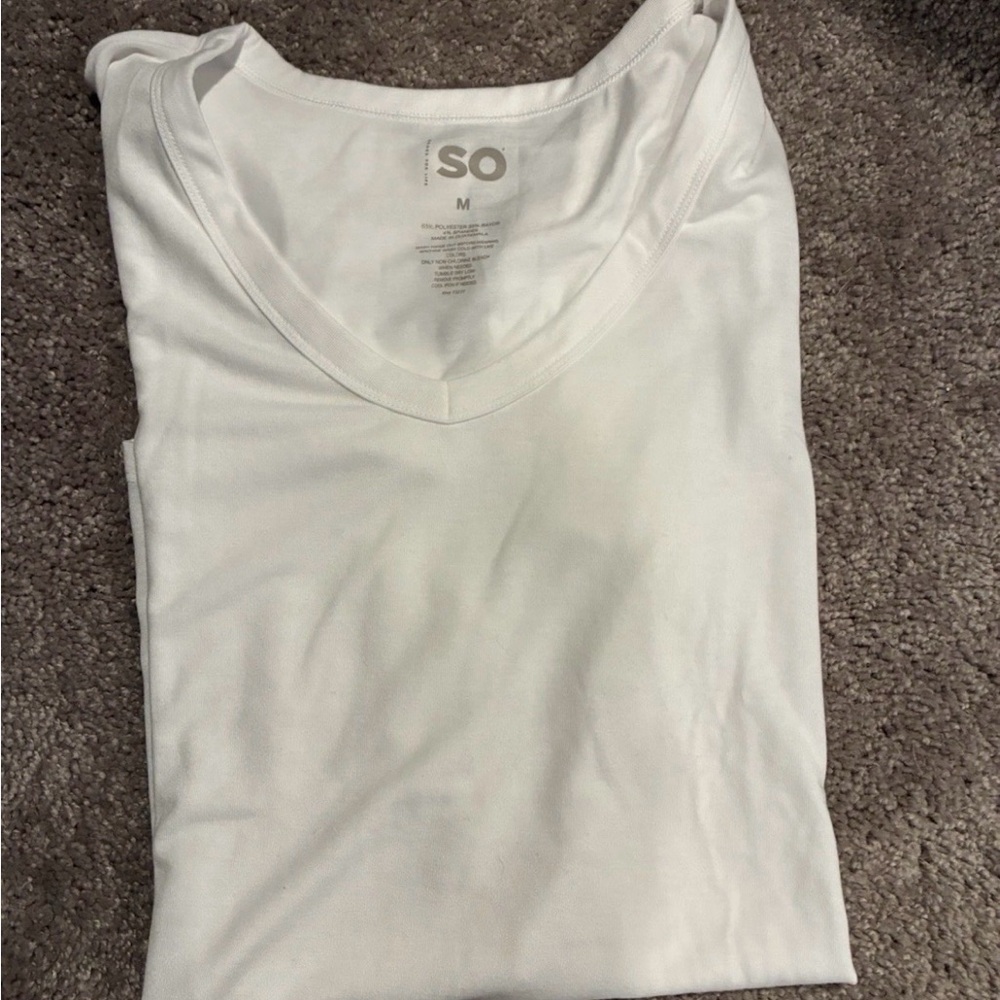 SO Women's Classic White V-Neck Tee